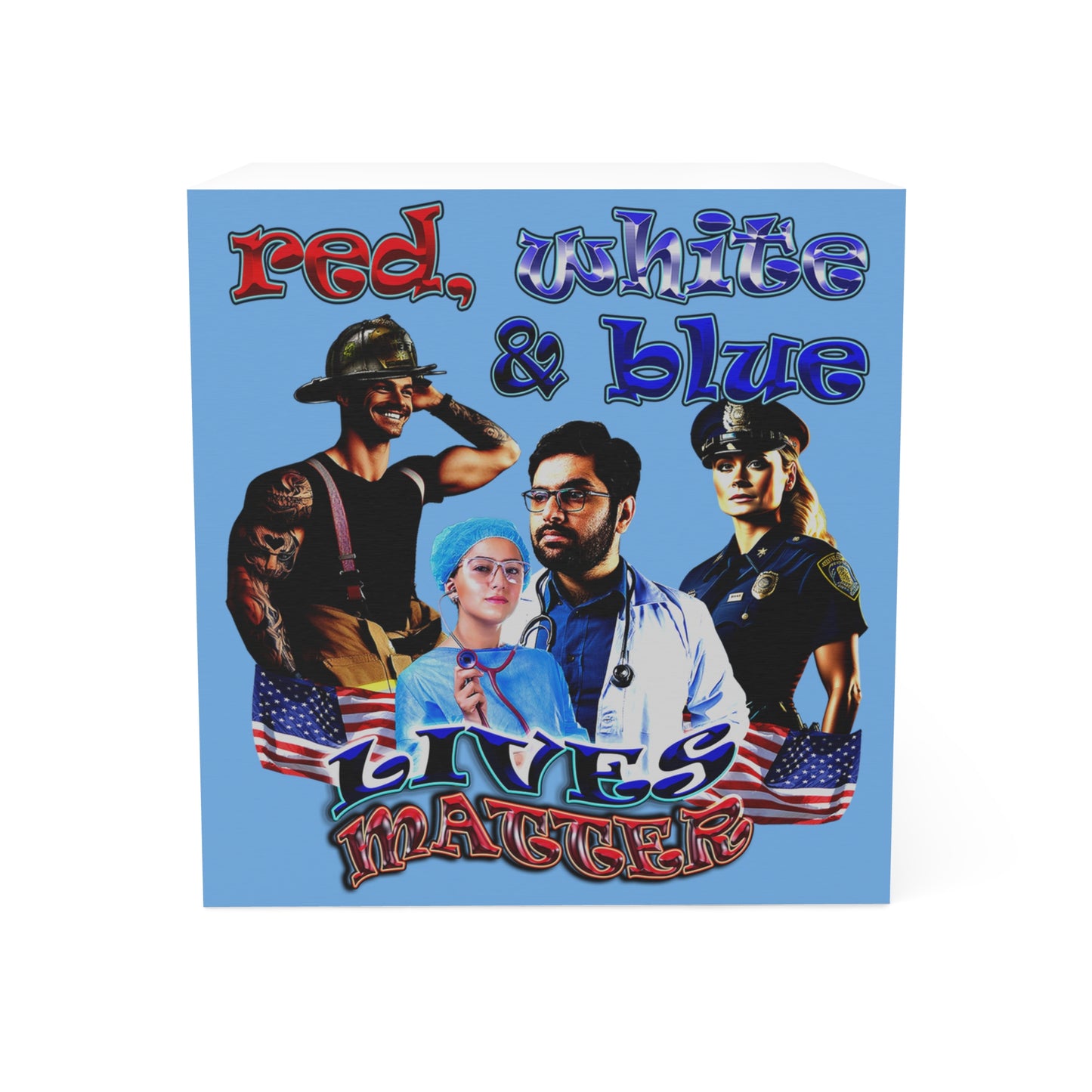 rw&b lives matter - note cube (light blue)