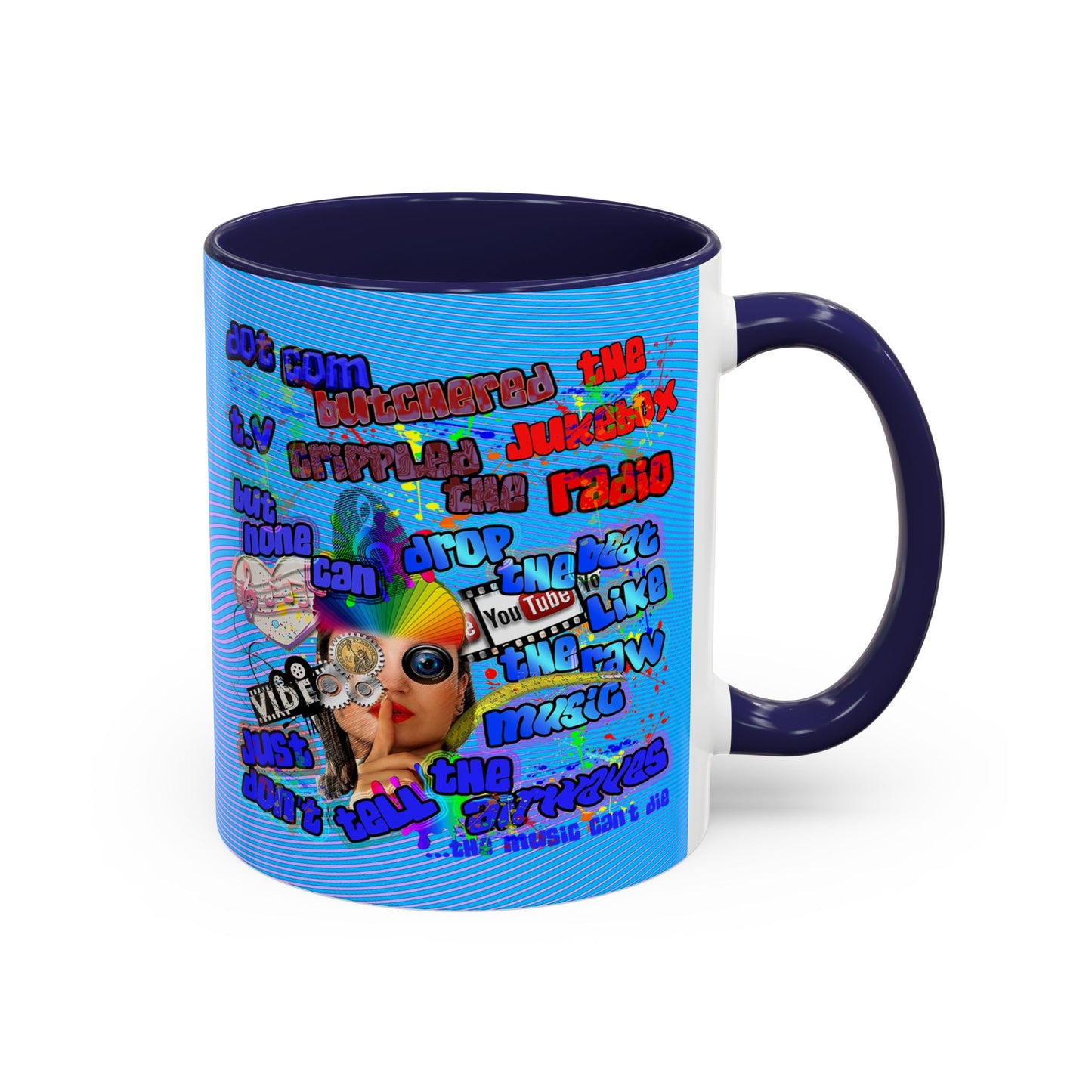 drop the beat - Accent Mug (light blue-purple wave)