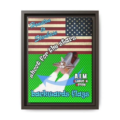 shoot for the stars - framed canvas art (logo green)