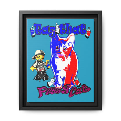 tag that - framed canvas art (turquoise)