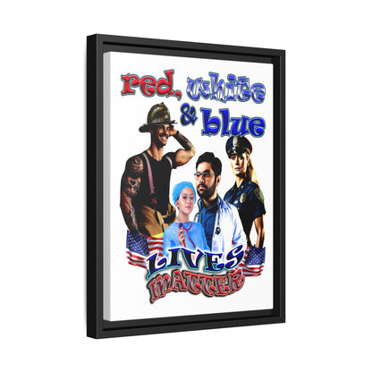 rw&b lives matter - framed canvas art (white)