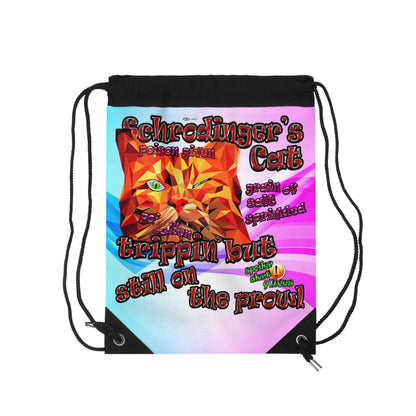 schrodinger's cat - Drawstring Bag (light blue-pink wave)