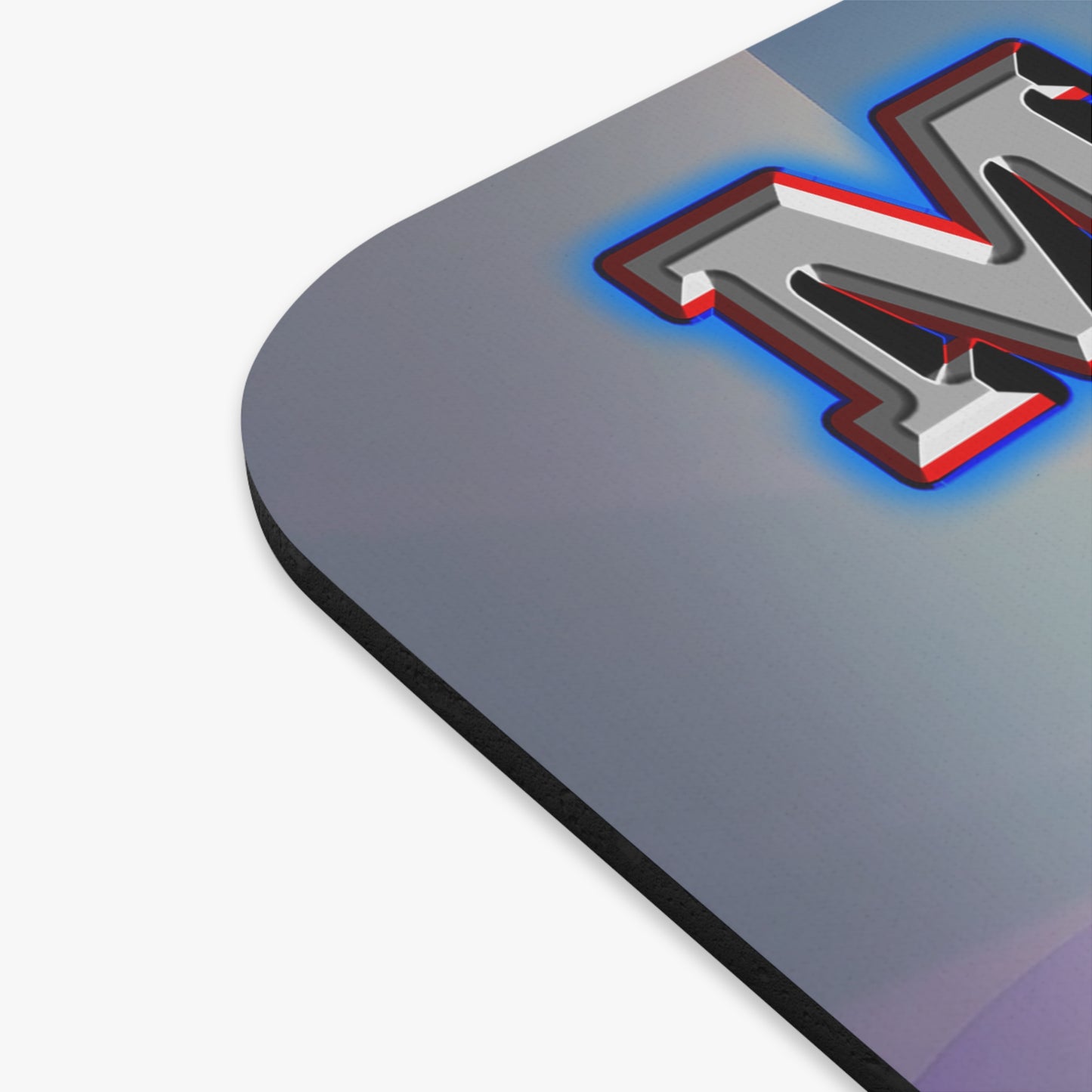 em cee squared - Mouse Pad (Rectangle) (grey-pink wave)