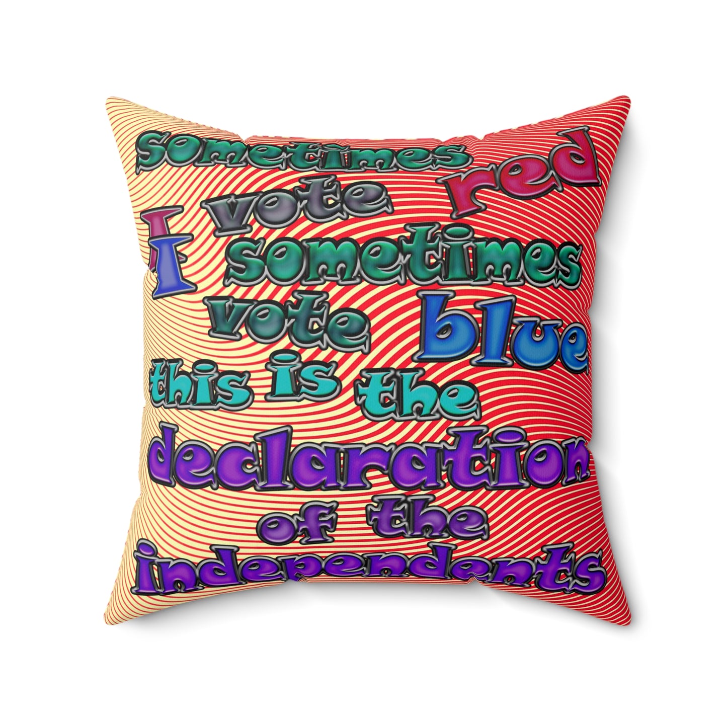 declaration of the independents - Spun Polyester Square Pillow - (yellow-orange wave)