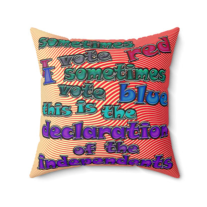 declaration of the independents - Spun Polyester Square Pillow - (yellow-orange wave)
