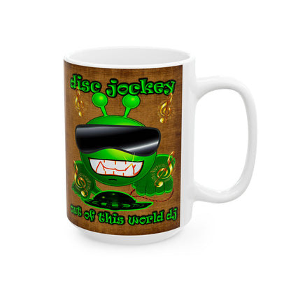 disc jockey - White Mug (brown papyrus)