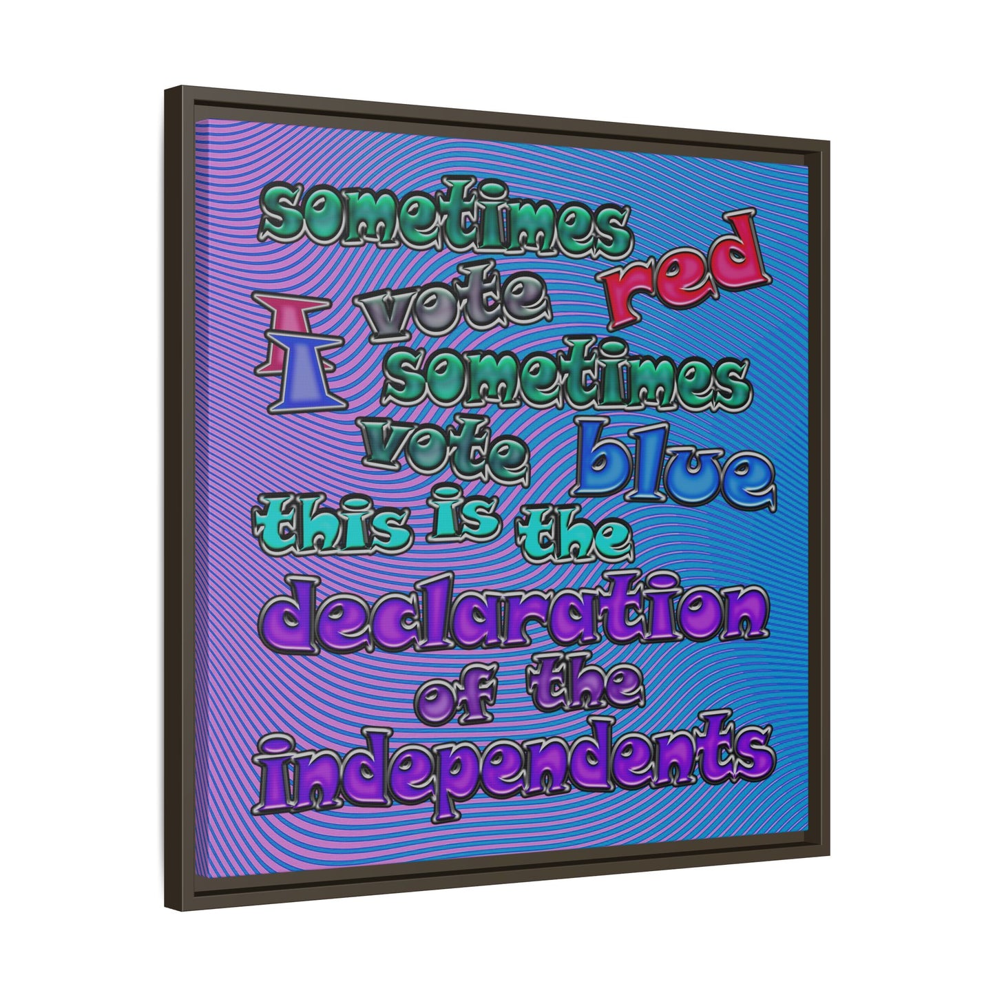 declaration of the independents - framed canvas art (light blue-purple wave)
