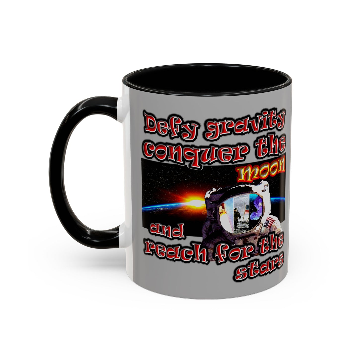 defy conquer reach - Accent Mug (light grey)