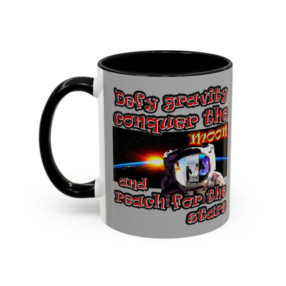 defy conquer reach - Accent Mug (light grey)
