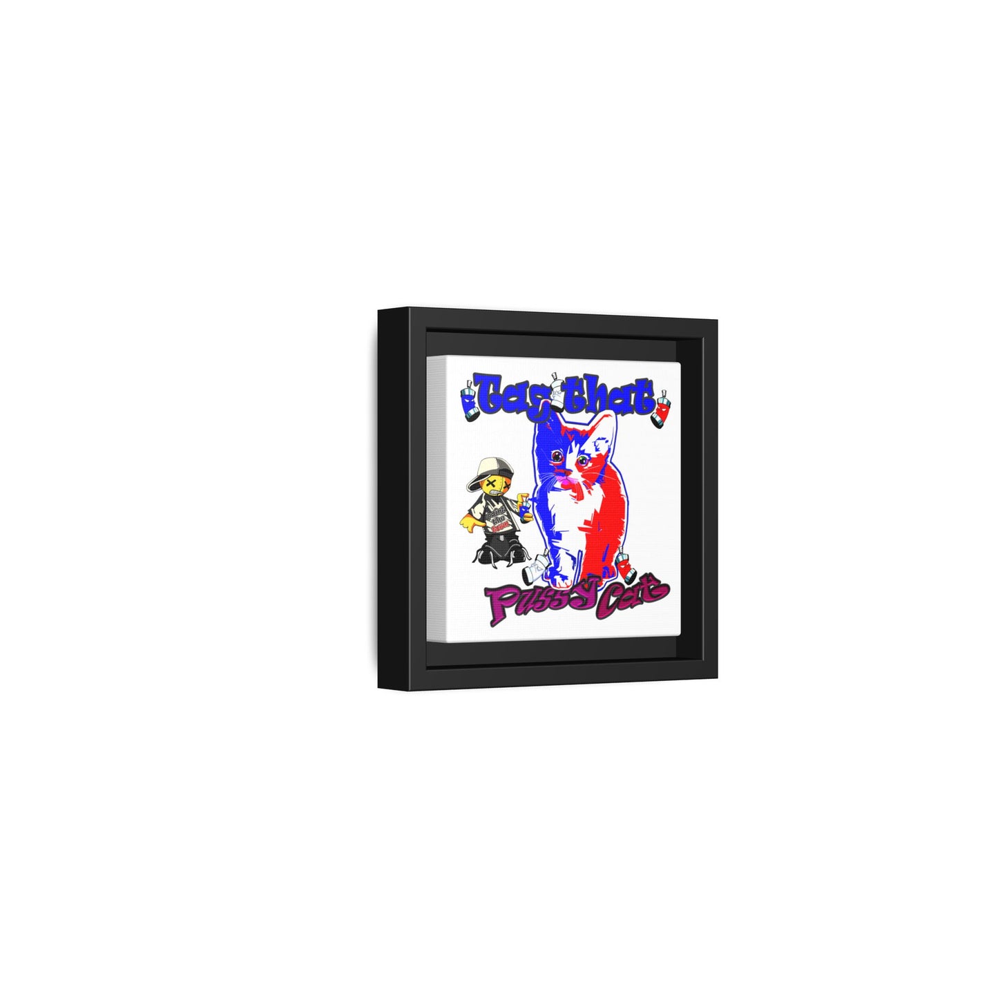 tag that - framed canvas art (white)