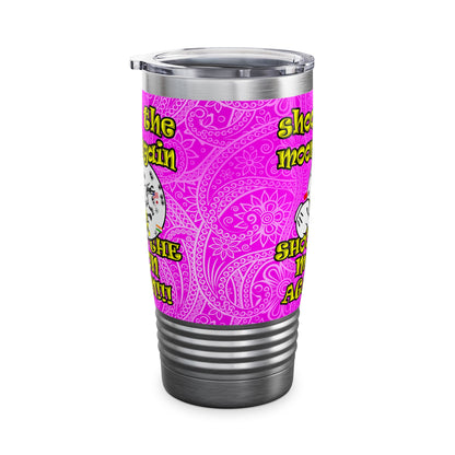 shoot the moon again - Ringneck Tumbler, 20oz (pink swirl)