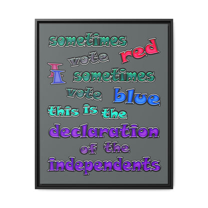 declaration of the independents - framed canvas art (dark grey)