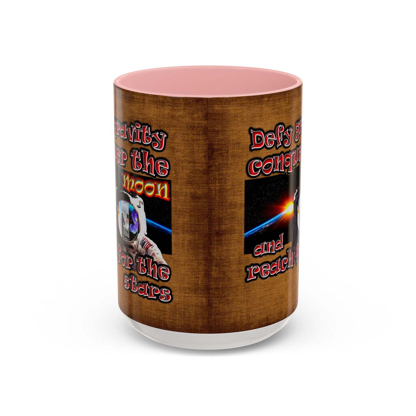 defy conquer reach - Accent Mug (brown papyrus)