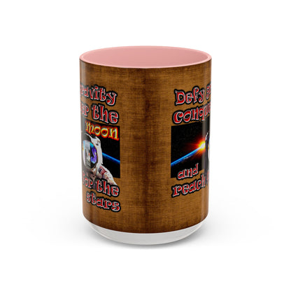 defy conquer reach - Accent Mug (brown papyrus)