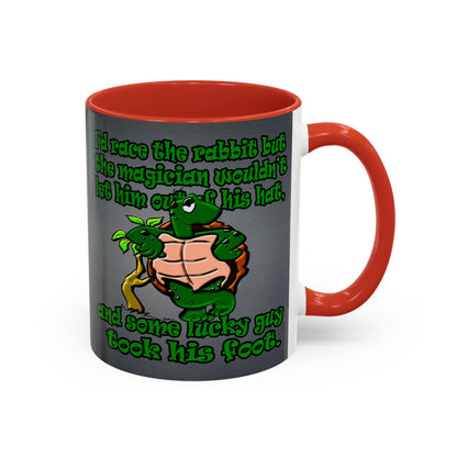 turtle race - Accent Mug (grey-light grey)