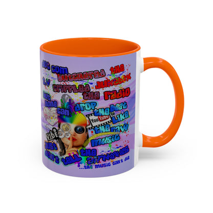 drop the beat - Accent Mug (light blue-pink wave)
