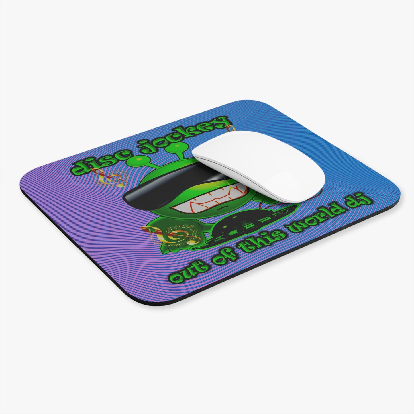 disc jockey - Mouse Pad (Rectangle) (light blue-purple wave)