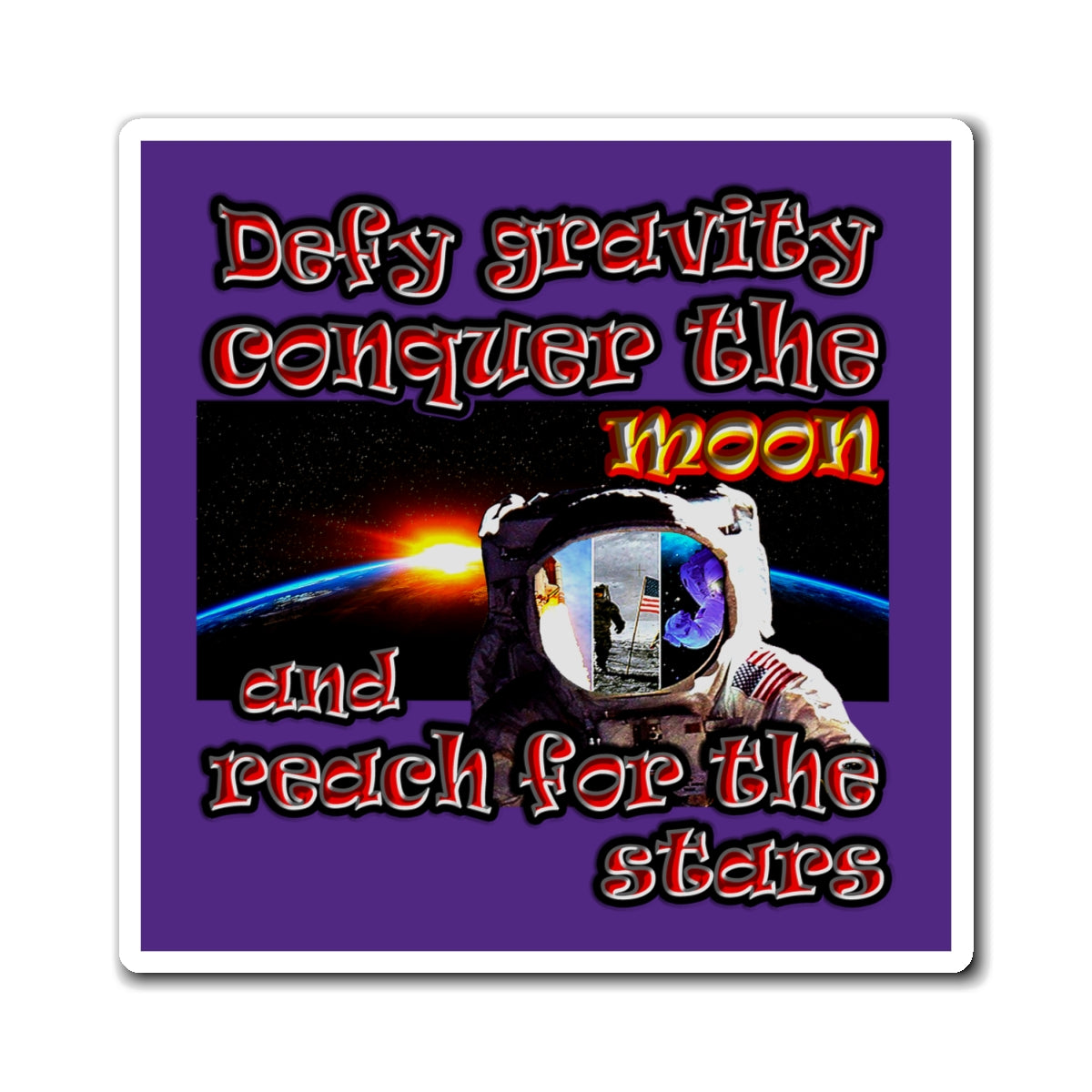 defy conquer reach - Magnets - (purple)