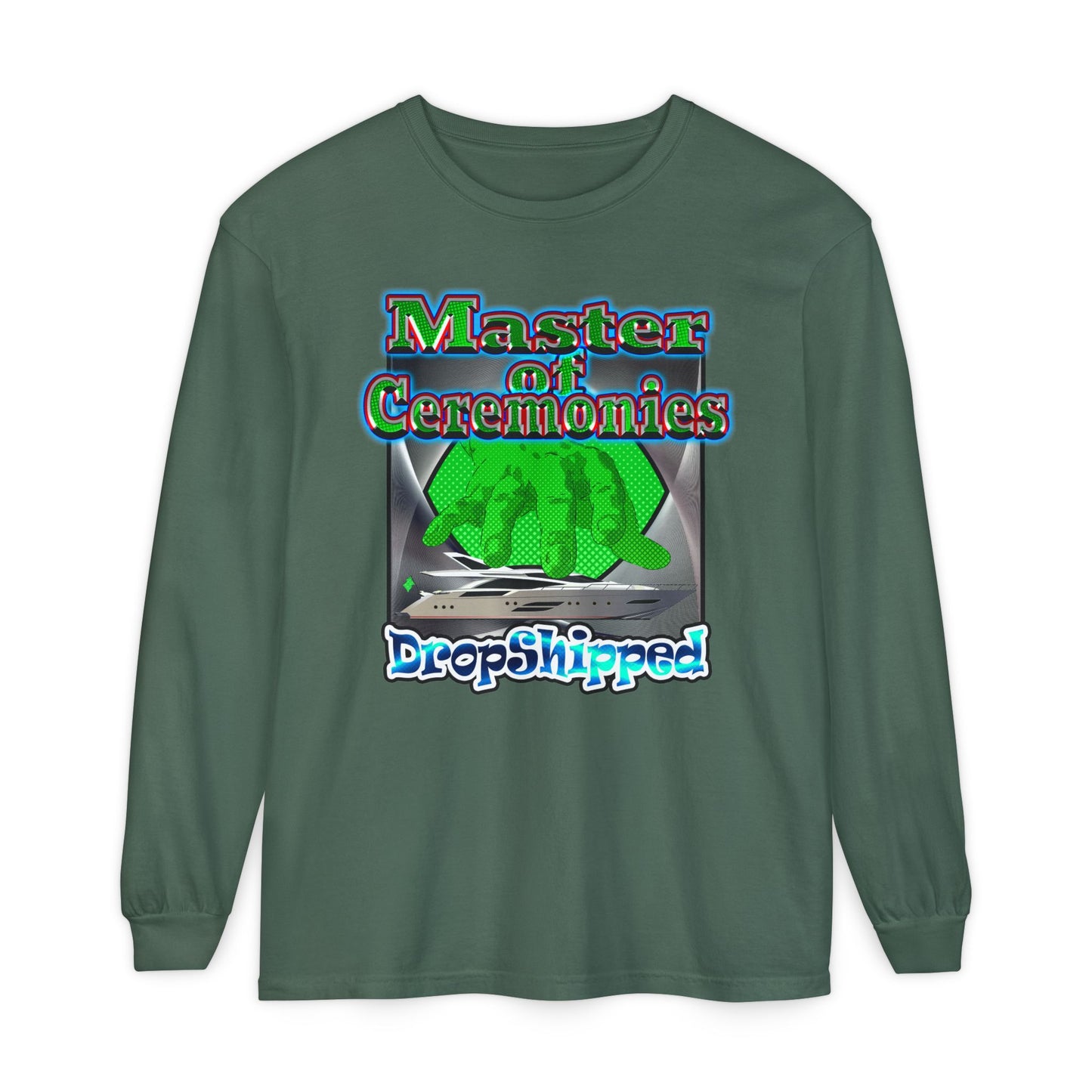 logo - Unisex Garment-dyed Long Sleeve T-Shirt