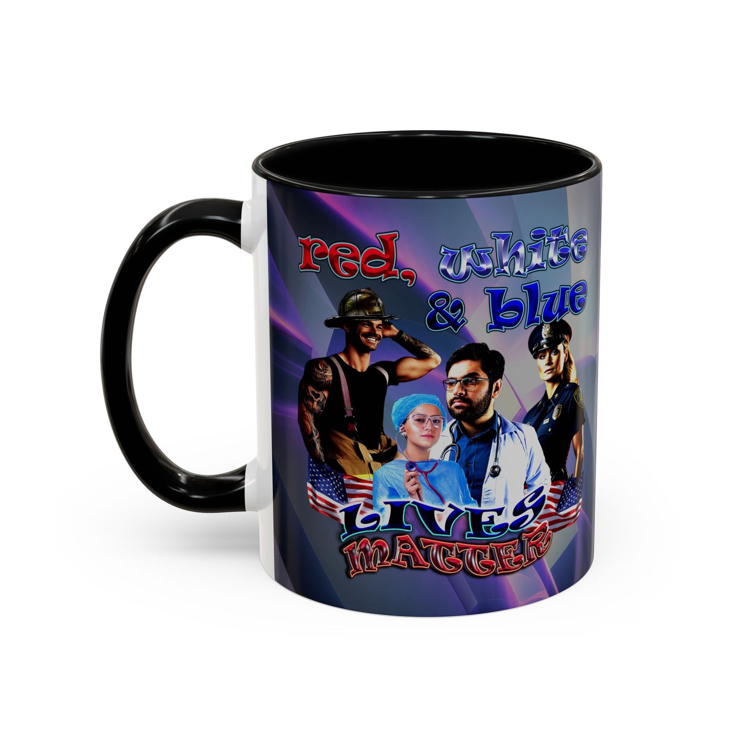 rw&b lives matter - Accent Mug (grey-pink wave)