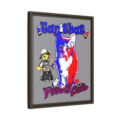 tag that - framed canvas art (grey)