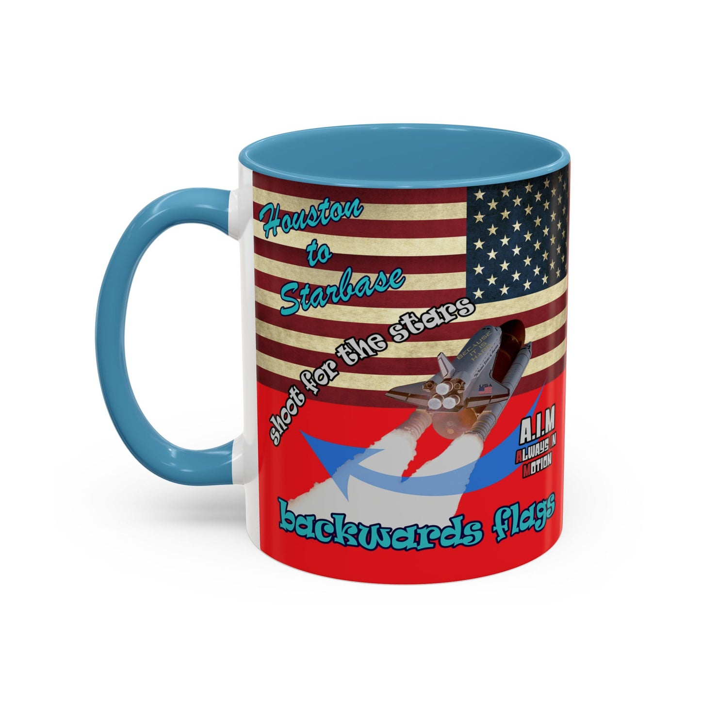 shoot for the stars - Accent Mug (red)