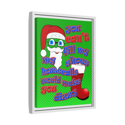 santa's shoes - framed canvas art (logo green)