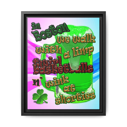 celtics logo - framed canvas art (light blue-pink wave)