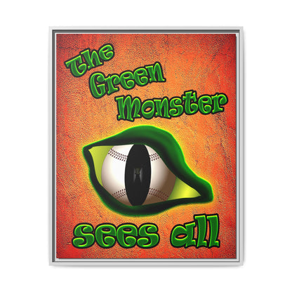 green monster - framed canvas art (burnt orange)