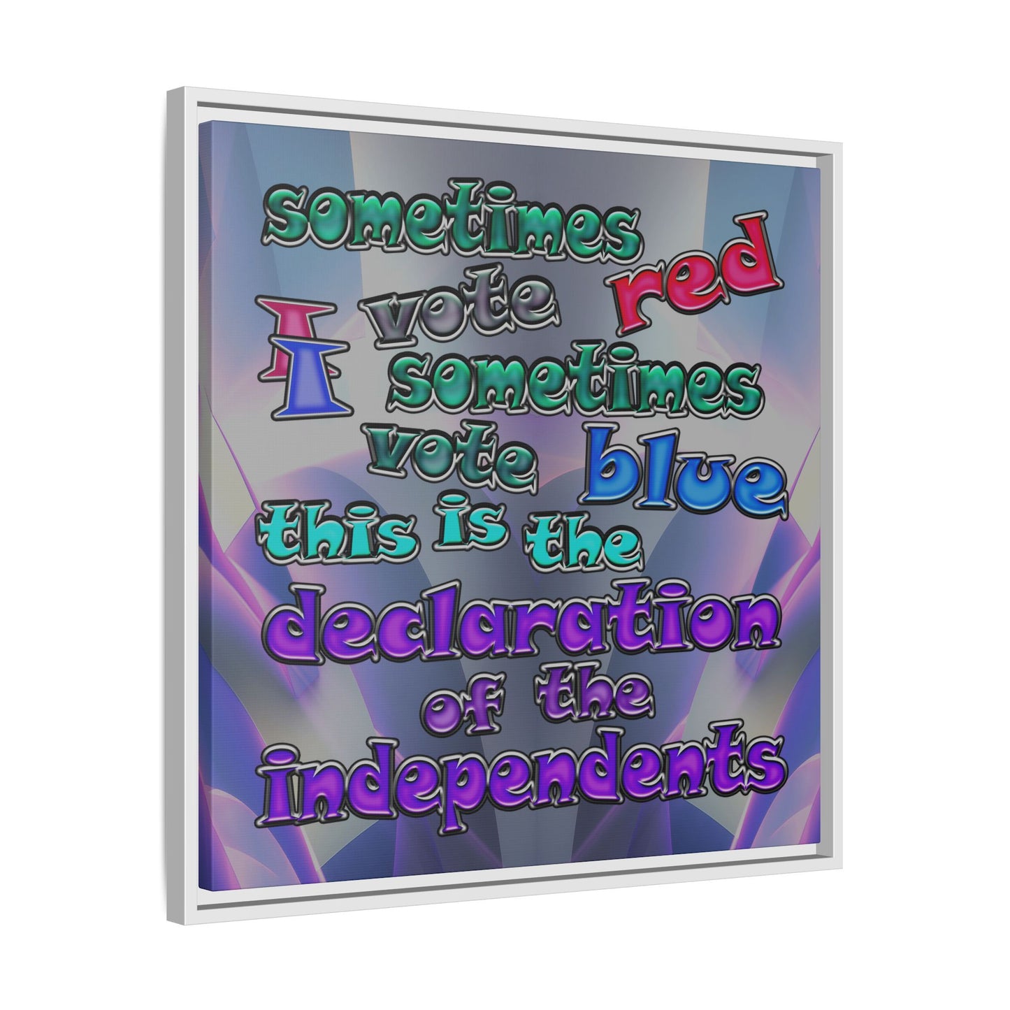 declaration of the independents - framed canvas art (grey-pink wave)