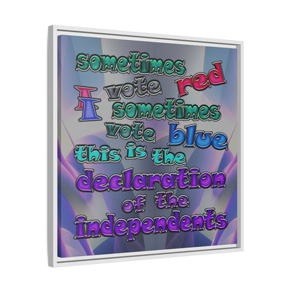 declaration of the independents - framed canvas art (grey-pink wave)