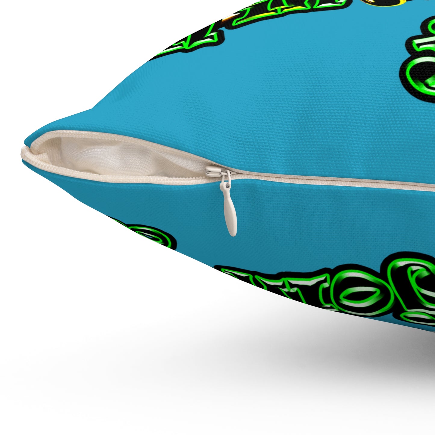 og - Spun Polyester Square Pillow - (turquoise)