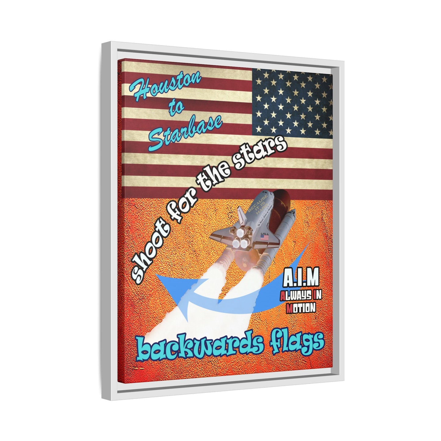 shoot for the stars - framed canvas art (burnt orange)