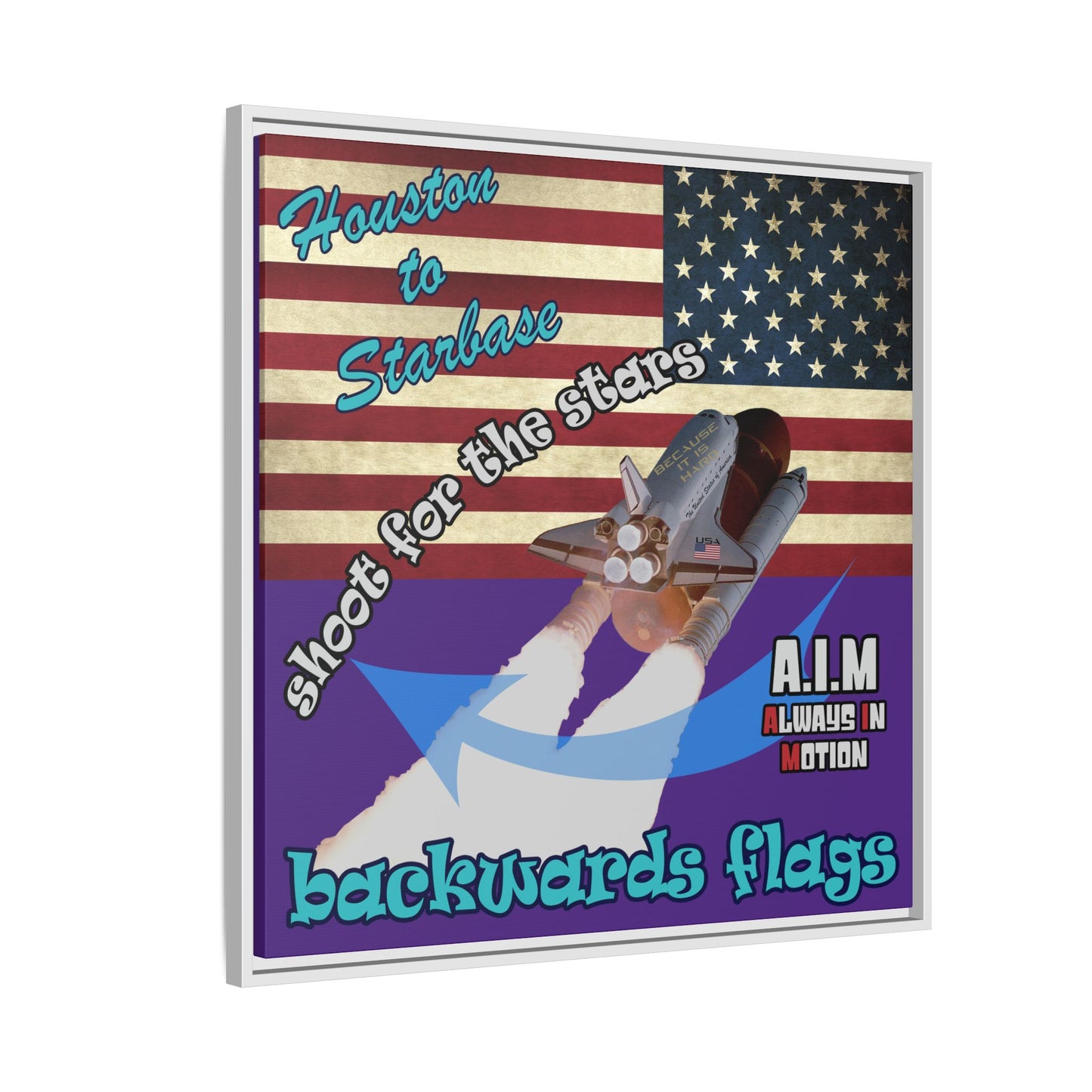 shoot for the stars - framed canvas art (purple)