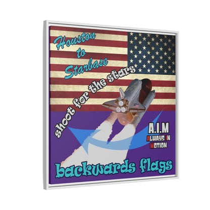 shoot for the stars - framed canvas art (purple)