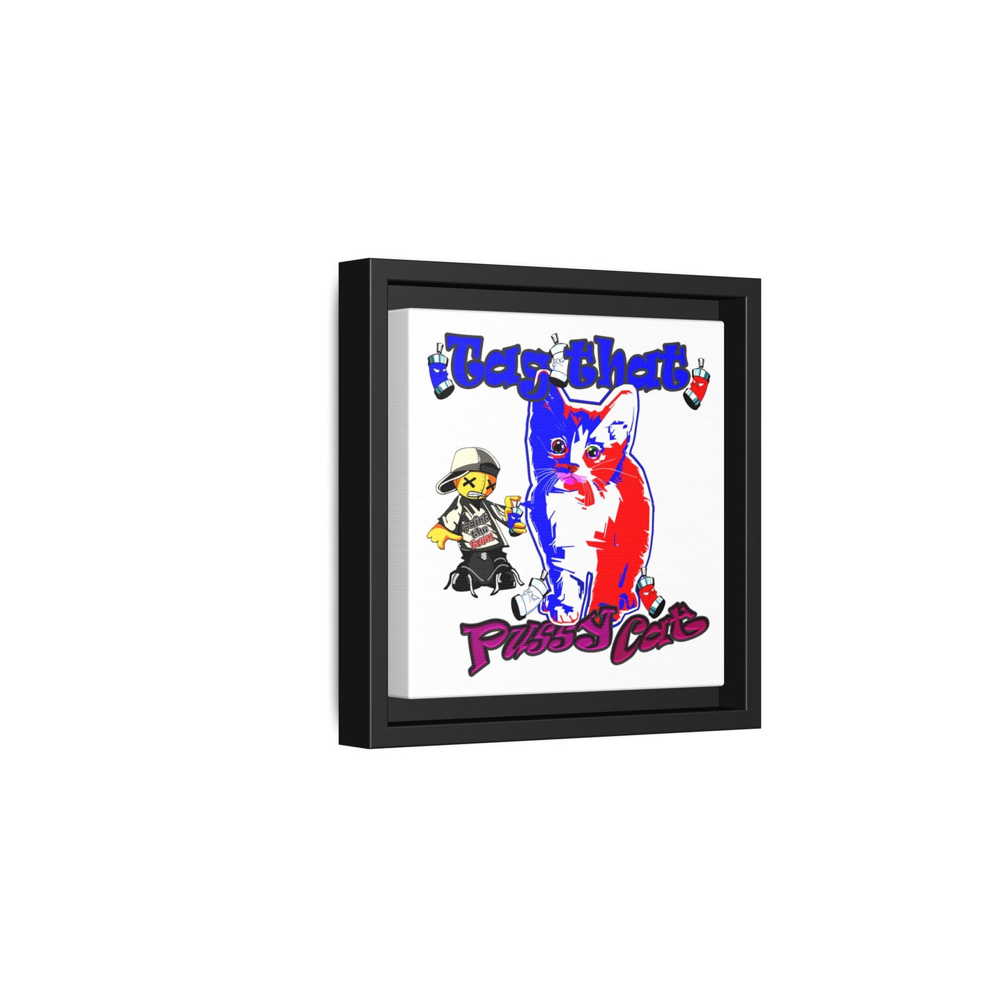 tag that - framed canvas art (white)