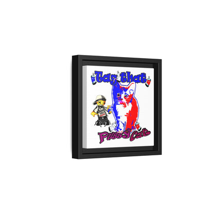 tag that - framed canvas art (white)