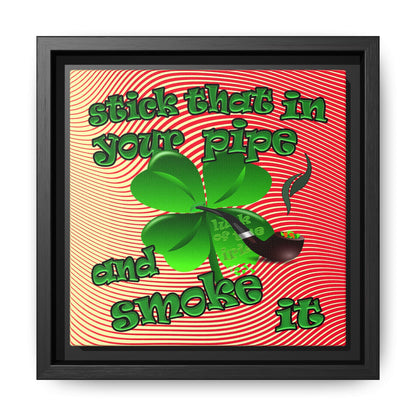 stick that in your pipe and smoke it - framed canvas art (yellow-orange wave)