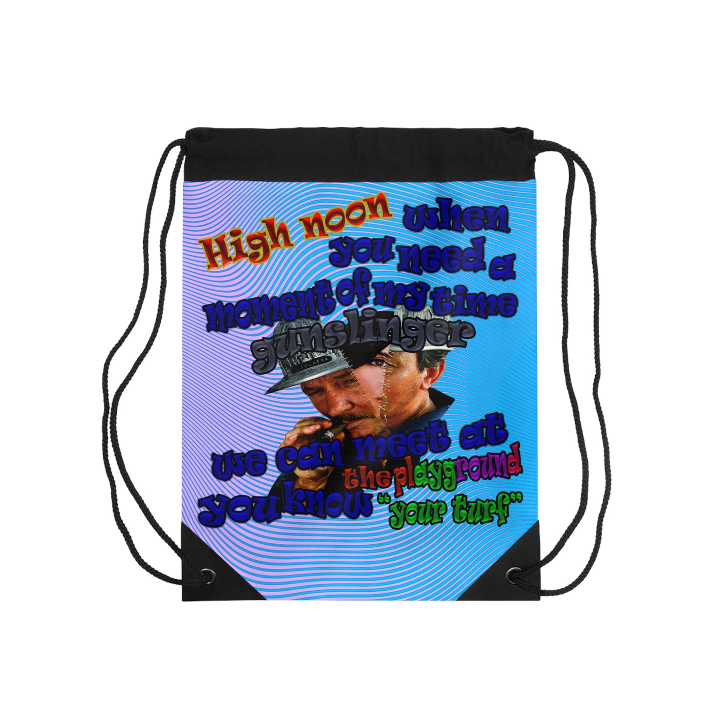 high noon - Drawstring Bag (light blue-purple wave)