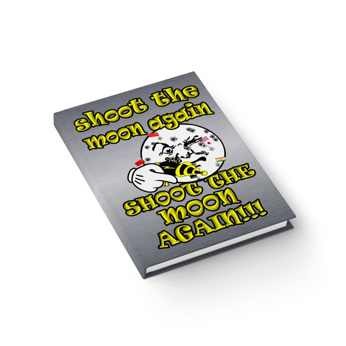 shoot the moon again - journal-lined (brushed nickel)