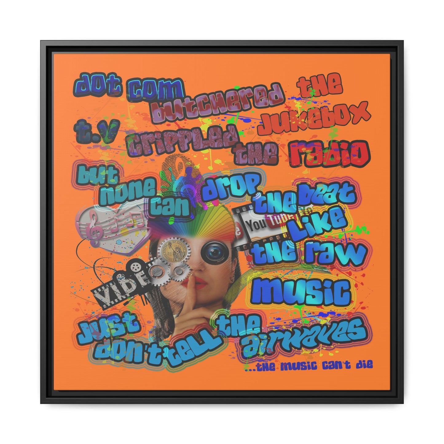 drop the beat - framed canvas art (crusta)