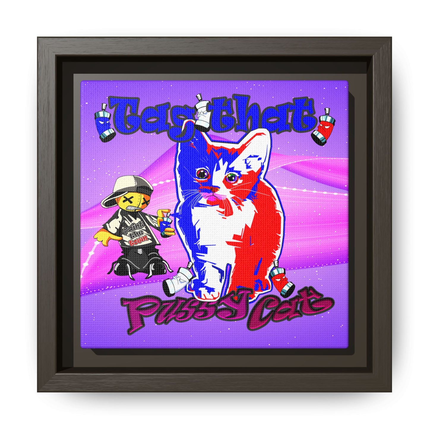 tag that - framed canvas art (purple-pink wave)