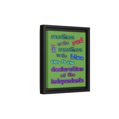 declaration of the independents - framed canvas art (green)