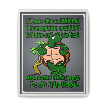 turtle race - framed canvas art (grey-light grey)
