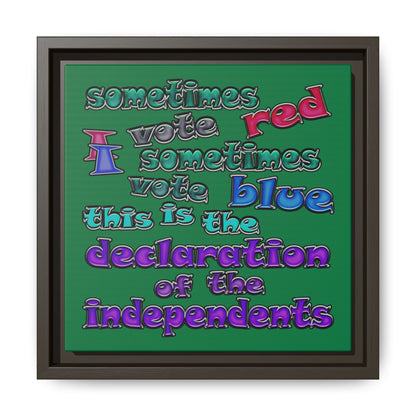 declaration of the independents - framed canvas art (dark green)