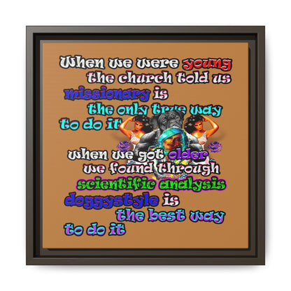 doggystyle - framed canvas art (light brown)