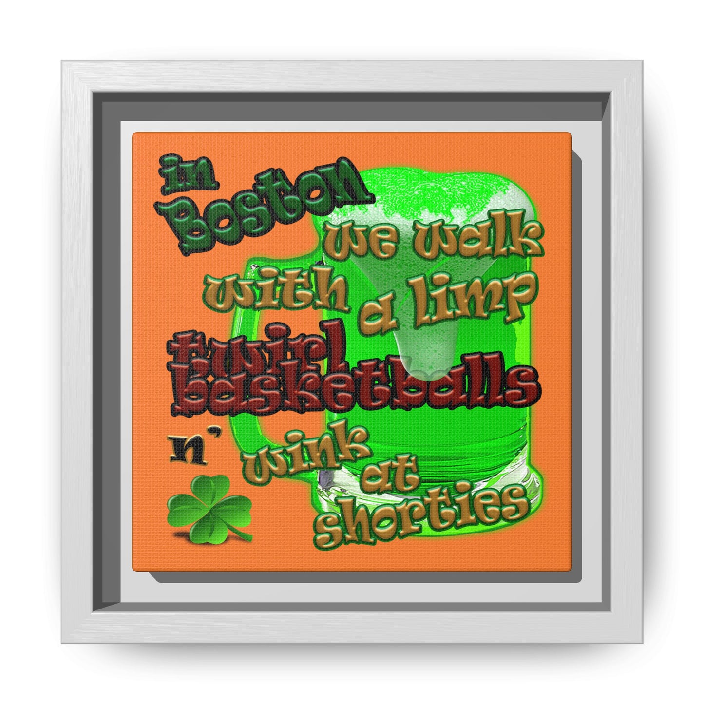 celtics logo - framed canvas art (crusta)