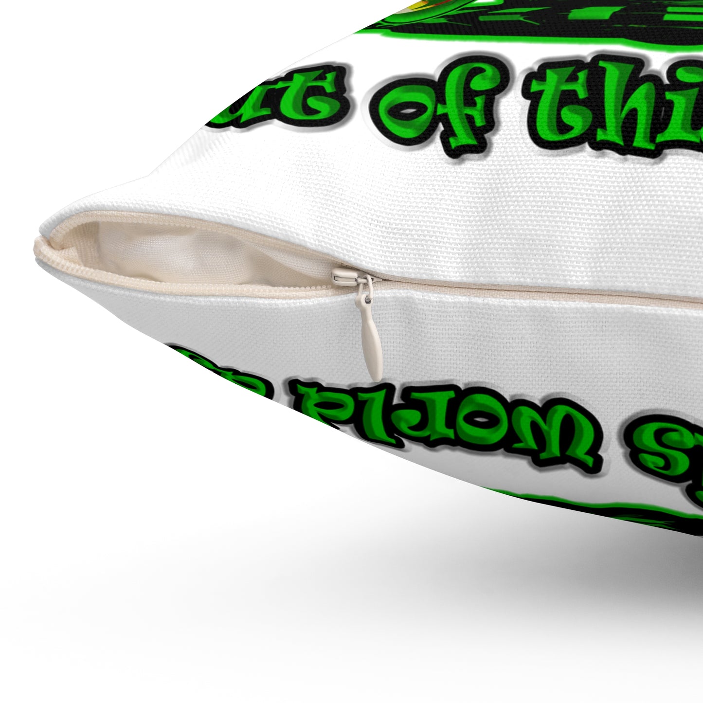 disc jockey - Spun Polyester Square Pillow - (white)