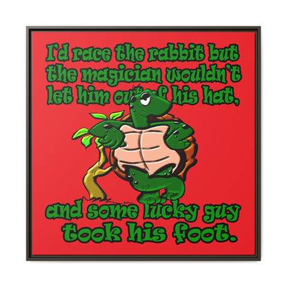 turtle race - framed canvas art (red)