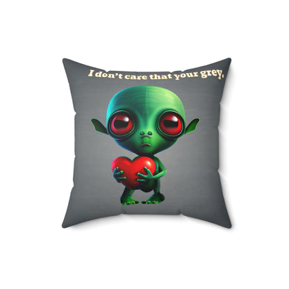 I don't care that your grey - Faux Suede Square Pillow - (grey-light grey)